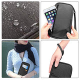 ▶ Cartera RFID para pasaporte familiar, impermeable, organizador de documentos de viaje, bolsa de embrague para tarjetas de crédito, para hombres y mujeres, negro, (Rfid Black), One_Size, Cartera Rfid