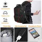 Mochila de viaje para laptop, mochila escolar extragrande para hombres y mujeres con puerto de carga USB, amigable con la TSA, mochila de computadora de gran negocios, bolsa de computadora para portátiles de 17 pulgadas, bolsa de libros duradera RFID
