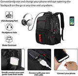 YOREPEK - Mochila grande para hombre, duradera, resistente al agua, con puerto de carga USB para la universidad y la escuela, se adapta a computadoras de 17 pulgadas, color negro