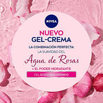 Nivea Gel Crema Facial Hidratante con Agua De Rosas y Ácido Hialurónico, hidratación intensiva 48 horas, 50 ml