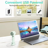 Ventilador de mano portátil, mini ventilador personal, recargable por USB, funciona con pilas, 3 velocidades ajustable, plegable, pequeño ventilador de escritorio con base para mujeres, hombres, hogar, oficina, maquillaje, viajes al aire libre(V