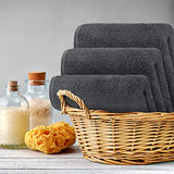 Juego de 12 paños de baño de lujo (12 x 12 pulgadas), 600 g/m², 100 % algodón, altamente absorbentes y suaves al tacto, para baño, spa, gimnasio y toalla facial (gris)