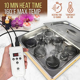 Juego de calentador de piedras calientes para masaje eléctrico con 6 rocas grandes y 6 pequeñas redondas de basalto con control digital