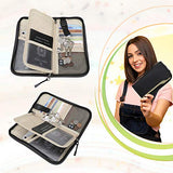 ZOPPEN portafolios RFID para pasaporte de viaje y documentos organizador con cierre con correa de muñeca extraíble, #01 negro, Una talla, Casual