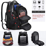 Mochila para Portatil Mochila laptop Impermeable Mochila al aire libre Mochila Antirrobo Mochila de Viaje con Puerto de Carga USB 17 Pulgadas Hombres Mujer Negro