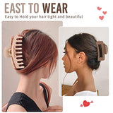 ▶ Paquete de 8 pinzas de pelo grandes de 4.3 pulgadas para mujer, cabello fino y grueso rizado, clips de plátano grandes mate, clip de mandíbula de sujeción fuerte de los años 90, colores neutros