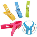 Paquete de 16 clips de toalla de playa para sillas de piscina en crucero, tamaño grande, pinzas de plástico para colgar clips para evitar que tu toalla se vuele, color brillante a la moda