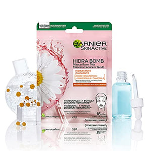 Garnier Skin Active Garnier skin active hidra bomb mascarilla facial en tela hidratante calmante con manzanilla y acido hialuronico de origen natural 1 pieza
