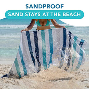 Toalla de playa de microfibra de secado rápido (32 x 72 pulgadas), toallas de playa sin arena, plegable, absorbente, de gran tamaño, ligera, perfecta para viajes, natación, piscina y camping