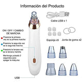 Removedor de Espinillas - Pesoo Extractor de Puntos Negros Limpiador de Poros Exfoliante Facial Succionador de Puntos Negros Maquina Limpiadora de Poros Aspiradora Limpiador Facial Recargable