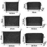 6 bolsas de malla para cosméticos, bolsas de maquillaje de malla, bolsa de malla con cremallera, bolsas de maquillaje portátiles para el hogar, oficina, accesorios de viaje (negro)