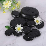 20 Unids/Set Hot SPA Piedra de Masaje de SPA, Forma Ovalada de Basalto Negro para Uso en Puesta a Tierra Equilibrio Meditación Calmante Reiki o un Aceite Esencial de Pedicura