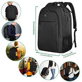 Mochila de viajes de negocios, mochila portátil Matein con puerto de carga Usb para hombres mujeres niños niñas, antirobo resistente al agua mochila de la escuela universitaria de la computadora bolso de libros de 15.6 pulgadas portátil portátil, negro