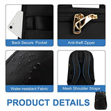 Mochila de viaje para laptop para mujer, mochila antirrobo de 15.6 pulgadas con agujero de carga USB, resistente al agua, mochila escolar universitaria, mochila de computadora negra de gran capacidad para el trabajo, color negro