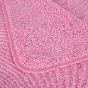 Toalla de baño de Microfibra superabsorbente antipelusa - Secado rápido - 145 x 76 cm - Pack de 4 (Rosa)
