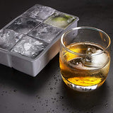 Moldes para Hielo Bandejas de Silicona para Cubitos de Hielo, Grandes, Cuadradas, de 2 Pulgadas, para Cubitos de Hielo, para Whisky, Cócteles, Fácil liberación, Flexible, Paquete de 2 (gris)
