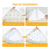 Sahhika Cinta para Alfombra, 10 Piezas de Doble Cara, Antideslizantes, Reutilizables, Cinta Lavable para Suelos de Madera, Suelos de Azulejos, alfombras, tapetes de Piso, Pared (Blanco Peal)