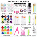 Kit de Uñas Acrílicas -3PC Polvo de Cristal+ 12PC Acrílicos Polvo Color Claro +12PC Acrílicos Polvo Brillo,Postizas Uñas de Diamantes de Imitación de Salón de Uñas Herramientas de Manicura para Principiantes