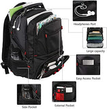 YOREPEK - Mochila grande para hombre, duradera, resistente al agua, con puerto de carga USB para la universidad y la escuela, se adapta a computadoras de 17 pulgadas, color negro