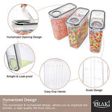 Juego de 5 Recipientes Herméticos para Almacenamiento de Dlimentos PRAKI Sin BPA Con Tapas, Perfecto para Azúcar, Suministros para Hornear, 20 Etiquetas y Marcas (4L Negro)