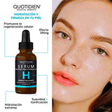 Kit 4 Pasos Quotidien: 1 Limpiador Facial 235 ml + 1 Tónico Facial 350 ml + 1 Serum Vitamina C 30ml + 1 Serum Ácido Hialurónico 30ml - Ingredientes Naturales - Limpia Profundamente, Equilibra el Ph, Cierra Poros, Aclara, Mejora la Textura, Firmeza, Tonifi