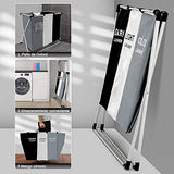 Cesto Ropa Sucia Plegable, Salandens Multifunción Cesto de Ropa, 105L Grande Cesta para la Colada Lona con 3 Compartimientos para Lavar y Almacenamiento la Ropa, Perfecto para Baño y Cuarto de Lavado