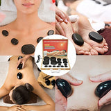 Piedras de masaje, kit de masaje de piedras calientes profesional de basalto spa piedras calientes para masaje de espalda natural con caja de calefacción de bambú, 20 piezas por juego para spa en casa, relajación, curación, alivio del dolor