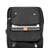 Mochila vintage de viaje para laptop con puerto de carga USB para mujeres y hombres, mochila escolar universitaria para estudiantes de 15.6 pulgadas, color negro