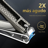 Wanmat Juego de cortaúñas, cortaúñas de acero inoxidable extra afilado para uñas y uñas de los pies, cortaúñas profesional para uñas gruesas o encarnadas, 3 cortadores de uñas para mujeres y hombres(negro)