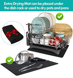 Escurridor de Trastes Acero Inoxidable, Juego de Escurreplatos Grande de 2 Niveles con caño Giratorio, Escurridor de Platos para Mostrador de Cocina con Soporte para Copas de Vino