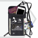 VENTURE 4TH Portadocumentos de Cuello | Cartera de Viaje Anti Robo para Mujeres, Hombres y Niños, con Tecnología RFID para Viajar con Total Seguridad (Negro)