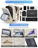 Mochila de viaje grande para mujer, mochila de transporte, mochila escolar para laptop para mujer, beige (C-beige), Standard Sive, Mochilas de viaje