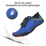 Zapatos de agua, para natación, surf, playa, piscina, puntera ancha, senderismo, agua, secado rápido, para hombres y mujeres, B Azul real, 9 Women/7.5 Men
