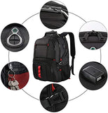 YOREPEK - Mochila grande para hombre, duradera, resistente al agua, con puerto de carga USB para la universidad y la escuela, se adapta a computadoras de 17 pulgadas, color negro