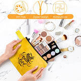 Paquete de 40 bolsas de maquillaje de lona, bolsas de cosméticos a granel con parte inferior de lona con cremallera, bolsa multiusos en blanco, pequeñas bolsas de maquillaje para mujeres, monedero, lápiz de aseo para manualidades, 10 colores, 7.4 x 5.1 x