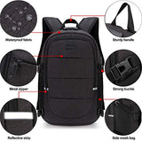 Mochila antirrobo, Mochila Impermeable,DOXUNGOO Mochila para portátil Hombre Mujer Mochila Aire Libre paracon bloqueo y con USB Puerto y puerto audífonos para Laptop hasta 15.6 pulgadas (negro)