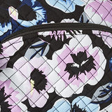 Bolsa organizadora de maquillaje grande de algodón para mujer, Plum Pansies - Algodón reciclado, Una talla, Bolsa organizadora de maquillaje grande de algodón