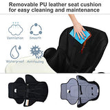 Silla alta Infans para bebés y niños pequeños, silla plegable con respaldo ajustable múltiple, reposapiés y altura del asiento, bandeja extraíble, cojín de piel sintética desmontable, ruedas traseras integradas, Negro, 54 x 75x 105 (L x W x H)