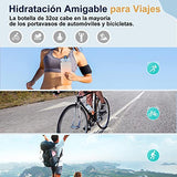 Botella de Agua 2000ml Motivacional Botella Deportiva Reutilizable sin BPA, Marcador de Tiempo y Medición con Pajita para Hacer Ejercicio, Caminar y Cualquier Actividad al Aire Libre (violeta)