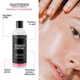 Kit 4 Pasos Quotidien: 1 Limpiador Facial 235 ml + 1 Tónico Facial 350 ml + 1 Serum Vitamina C 30ml + 1 Serum Ácido Hialurónico 30ml - Ingredientes Naturales - Limpia Profundamente, Equilibra el Ph, Cierra Poros, Aclara, Mejora la Textura, Firmeza, Tonifi