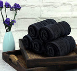 Paquete de 24 toallas de salón (16 x 26 pulgadas), 100% algodón hilado en anillo, ultra suaves y altamente absorbentes, toallas de mano de calidad de hotel y spa, para gimnasio, salón, spa y cuidado del hogar (negro)