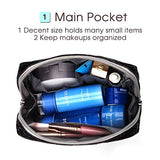 Pequeña bolsa de cosméticos portátil para cartera, mini bolsa de aseo, bolsa de viaje organizador de maquillaje caso por Narwey, Rectangle-Black