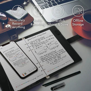 Ophaya Juego de bolígrafo digital 3 en 1, incluye bolígrafo inteligente, cuaderno inteligente y tablet de escritura reutilizable, uso con la aplicación Ophaya para tomar notas, grabar, almacenar, compatible con Android e iOS