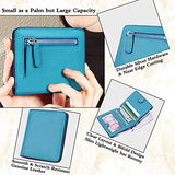 AINIMOER Cartera pequeña de cuero para mujer, titular de tarjetas de crédito con bloqueo RFID para mujer, Bloqueo de Rfid Azul Cielo, Talla unica