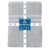 Juego de 2 toallas de baño 100 % algodón, toallas de baño suaves, toallas de baño de gran tamaño, toallas de baño de secado rápido, toallas de baño absorbentes, toallas de baño de spa, hotel, juego de toallas de baño de talle alto, 35 x 70 pulga