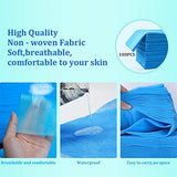 50 piezas de sábanas desechables para mesa de masaje, sábanas impermeables de tela no tejida, funda de cama transpirable para spa, tatuajes, hoteles, salón de belleza (azul, sin agujeros)