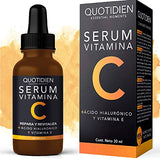 Serum Vitamina C + Ácido Hialurónico + Vitamina E | 95% Ingredientes Naturales | Luminosidad, Hidratación, Firmeza y Tono más Uniforme | Textura Ligera y Sin Sensación Grasosa | Suero Facial Ideal Para Todo Tipo de Piel -30ml