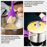 Juego de 42 utensilios de cocina de nailon y acero inoxidable, juego de herramientas de cocina, juego de hornear, juego de espátula, utensilios de cocina, accesorios de cocina, color morado