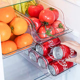 Organizadores para Latas y Botellas en Nevera or Cocina, Juego de Contenedores Apilables Plásticos para Almacenaje de Latas Agua de Botella Bebida Soda Fruta Verdura Aperitivo Alimento -2pcs