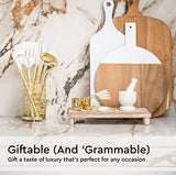 Juego de utensilios de cocina de silicona blanca y dorada con soporte, juego de 7 utensilios de cocina dorados que incluye batidor dorado, espátula dorada, utensilios de cocina blancos y soporte de utensilios dorados, accesorios de cocina dorados
